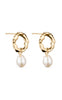 Smykkeli Copenhagen Øreringe - Hammered Pearl - Gold Colour