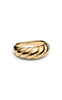 Smykkeli Copenhagen Ring - Twisted Crossaint Large - Golden Colour