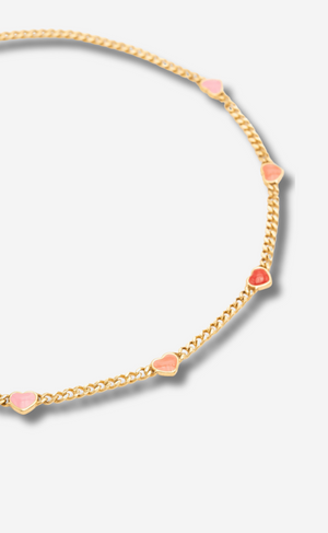 Halskæde - Sydney - Pink Hearts