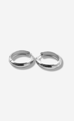 Øreringe - Plain Chunky Hoops - Silver Colour