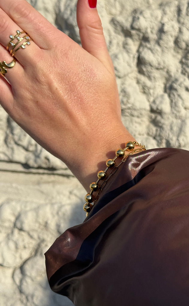 Smykkeli Copenhagen Armbånd - Chunky Bobble - Gold Colour