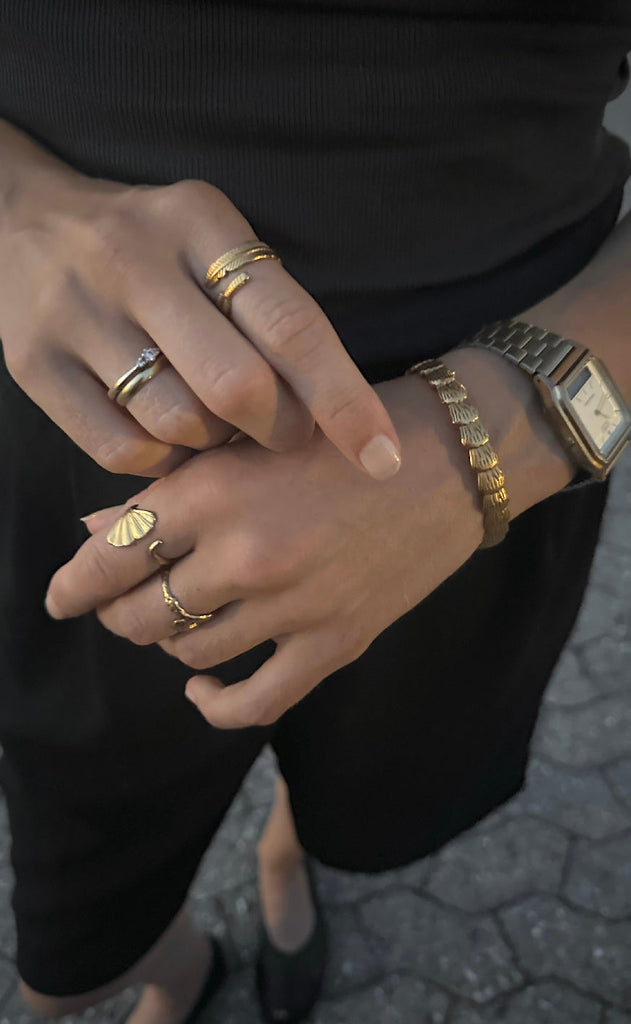 Smykkeli Copenhagen Ring - Leaf - Gold Colour