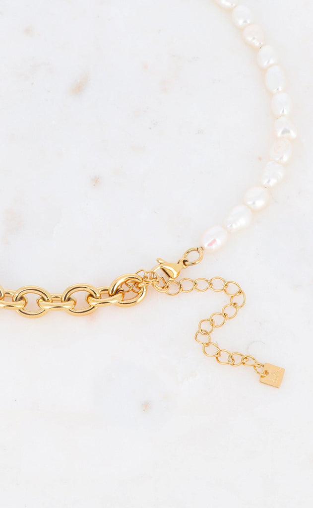 Smykkeli Copenhagen Halskæde - Paris - Gold Colour w. Freshwater Pearls