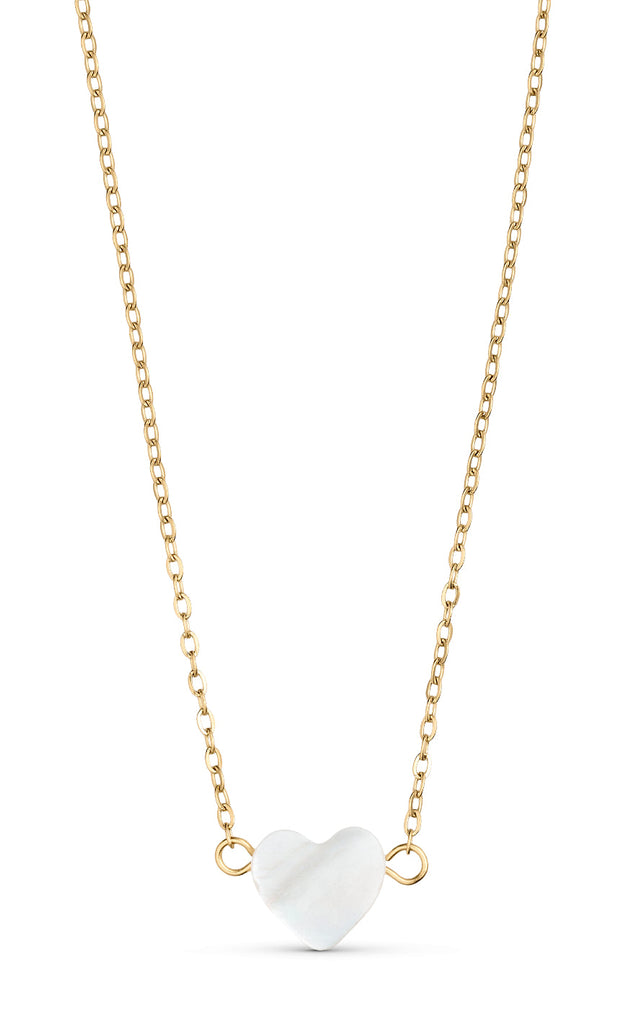 Smykkeli Copenhagen Halskæde - Pearl Heart- Gold Colour