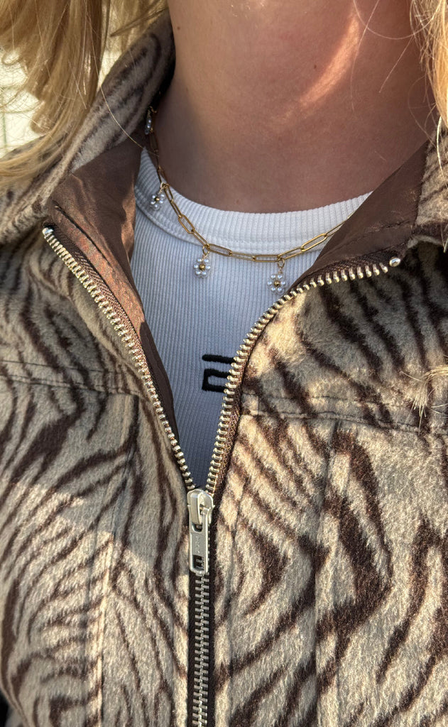 Smykkeli Copenhagen Halskæde - Small Flower - Gold Colour