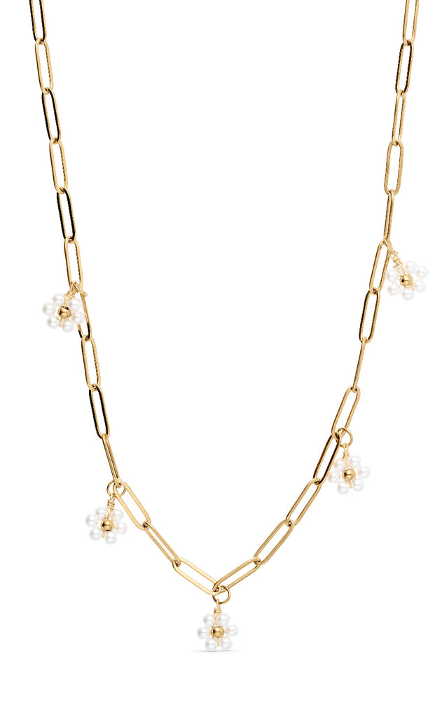 Smykkeli Copenhagen Halskæde - Small Flower - Gold Colour