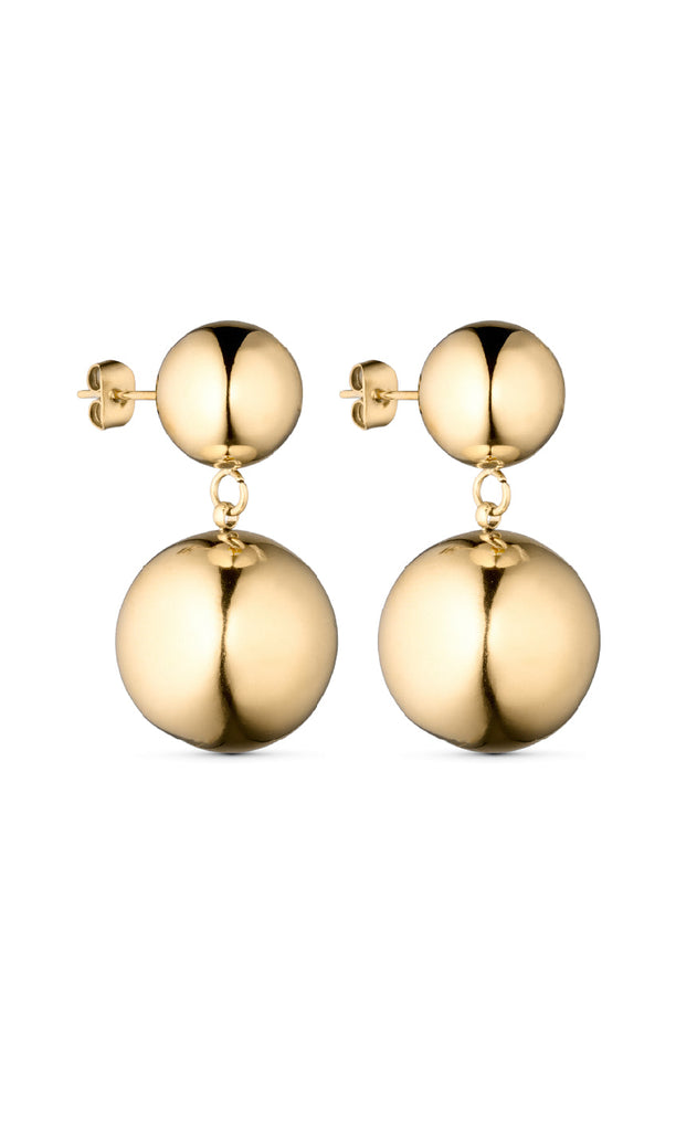 Smykkeli Copenhagen Øreringe - Drop Ball - Gold Colour