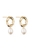 Smykkeli Copenhagen Øreringe - Hammered Pearl - Gold Colour