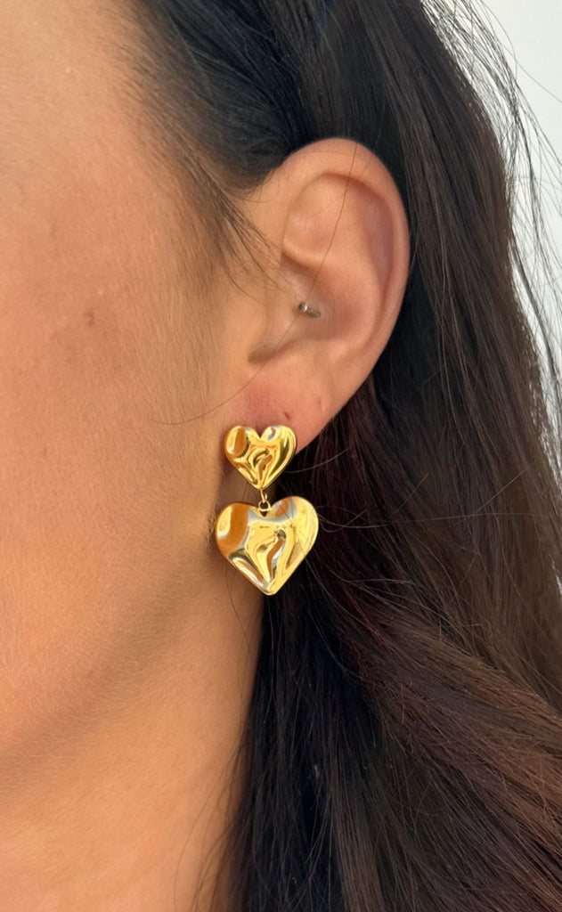Smykkeli Copenhagen Øreringe - Odessa Heart - Gold Colour
