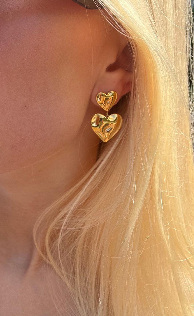 Smykkeli Copenhagen Øreringe - Odessa Heart - Gold Colour