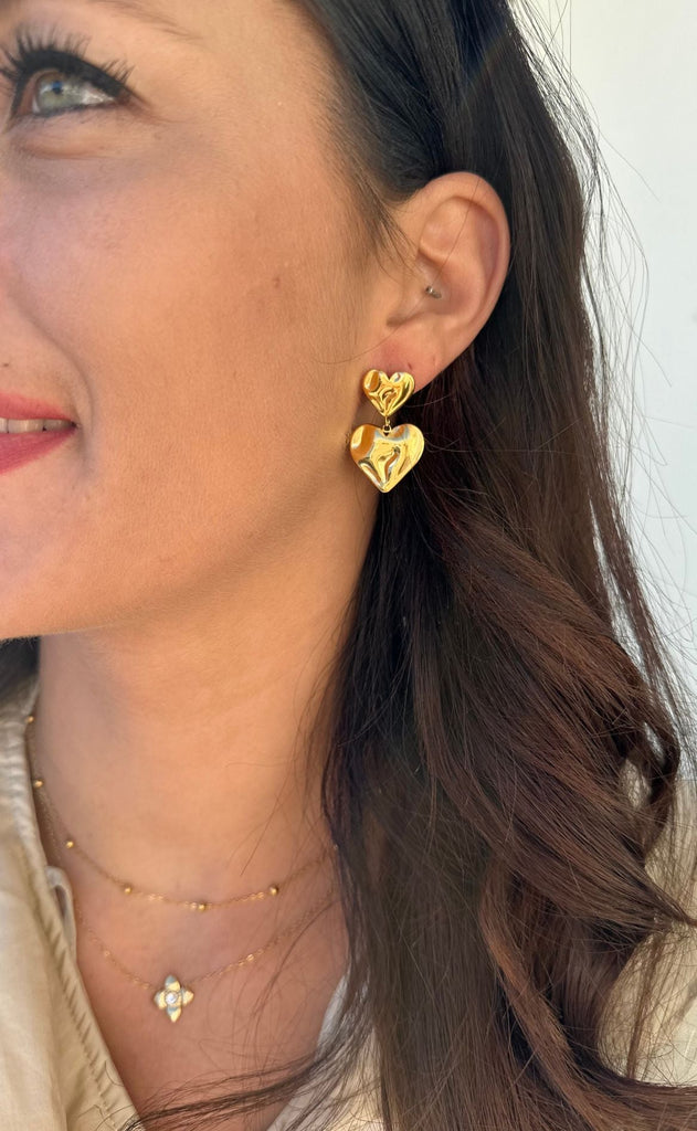 Smykkeli Copenhagen Øreringe - Odessa Heart - Gold Colour