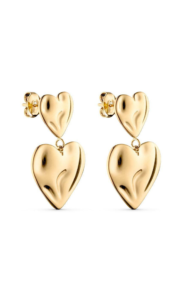 Smykkeli Copenhagen Øreringe - Odessa Heart - Gold Colour