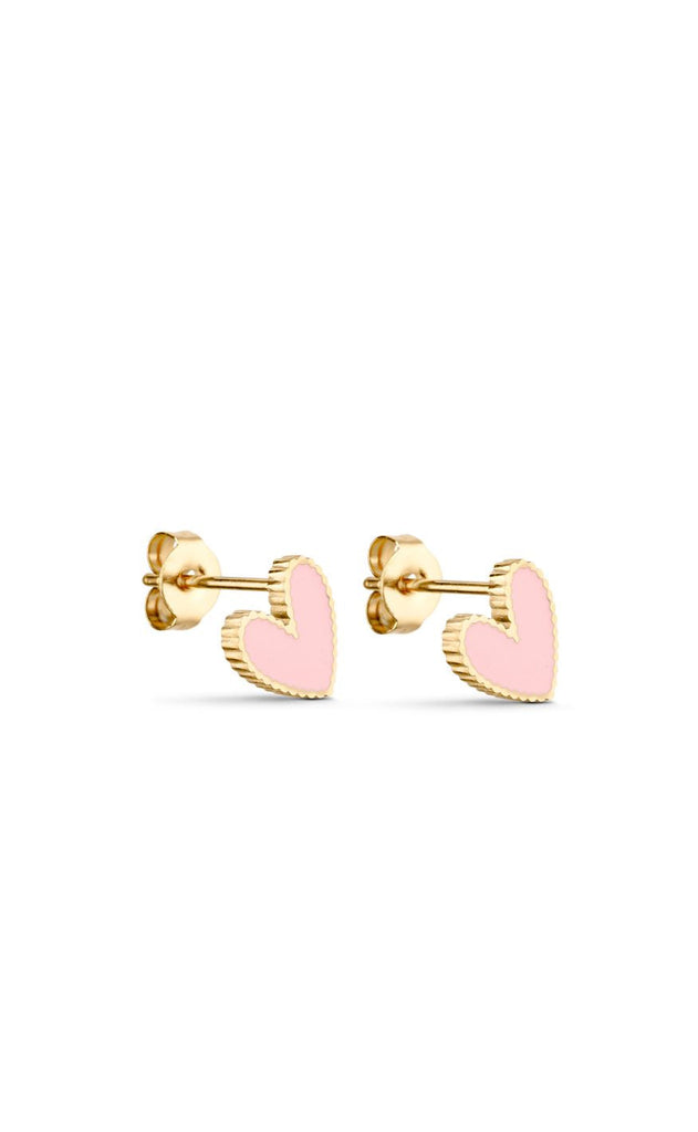Smykkeli Copenhagen Øreringe - Petit Heart - Pink