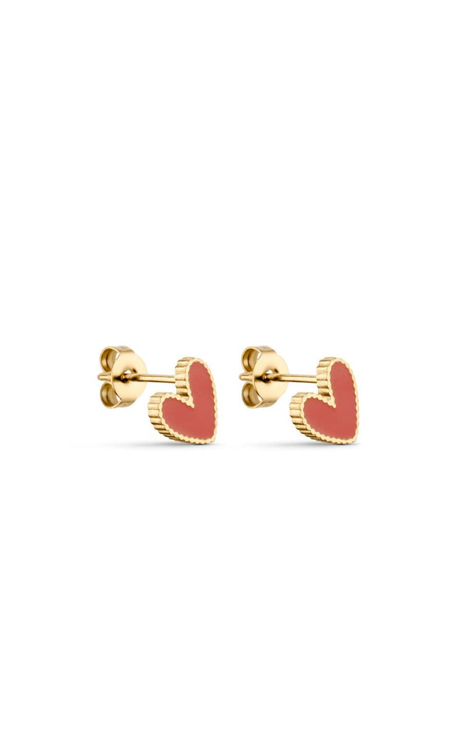 Smykkeli Copenhagen Øreringe - Petit Heart - Red