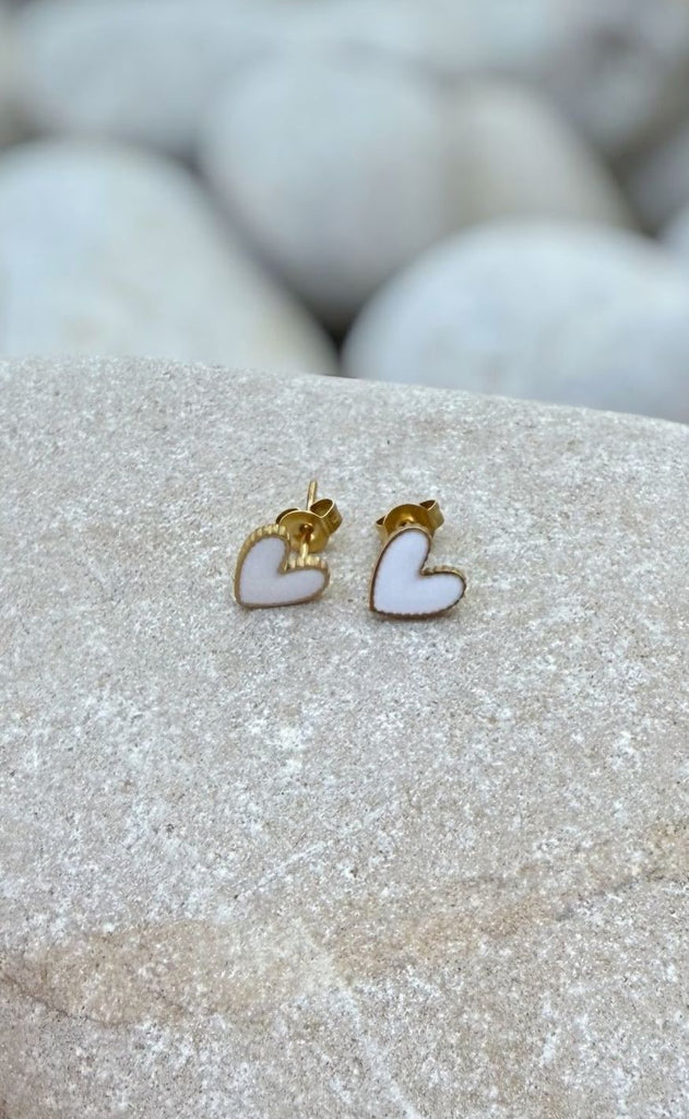 Smykkeli Copenhagen Øreringe - Petit Heart - White