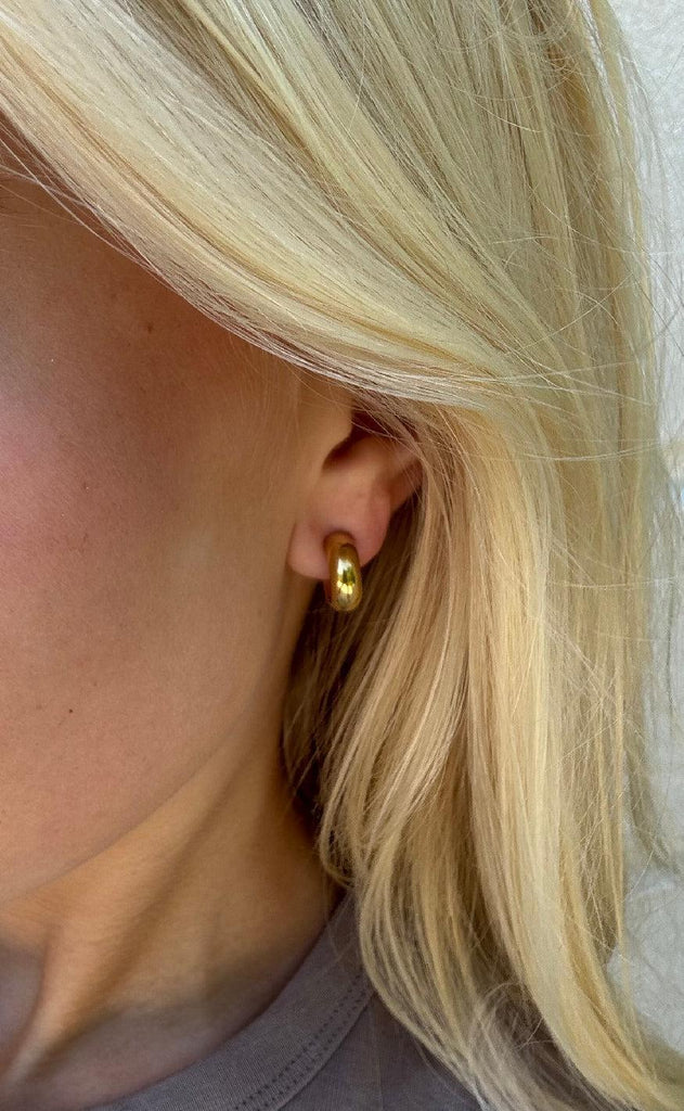 Smykkeli Copenhagen Øreringe - Plain Chunky Hoops - Gold Colour