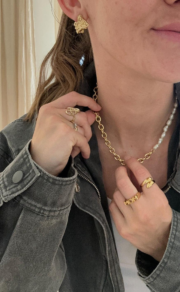 Smykkeli Copenhagen Halskæde - Paris - Gold Colour w. Freshwater Pearls