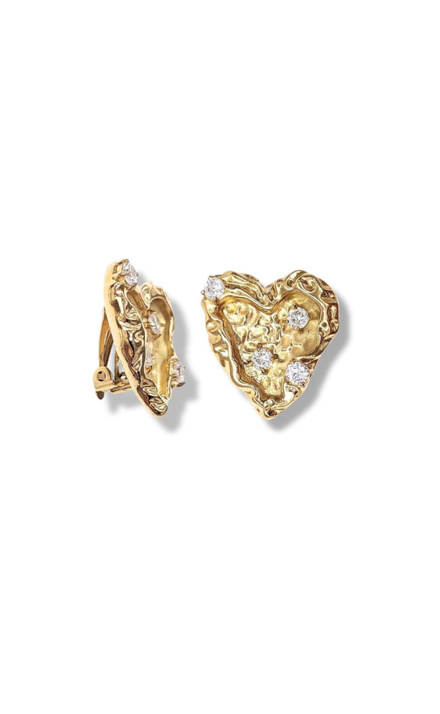 Smykkeli Copenhagen Øreringe - Simili Heart - Gold Colour