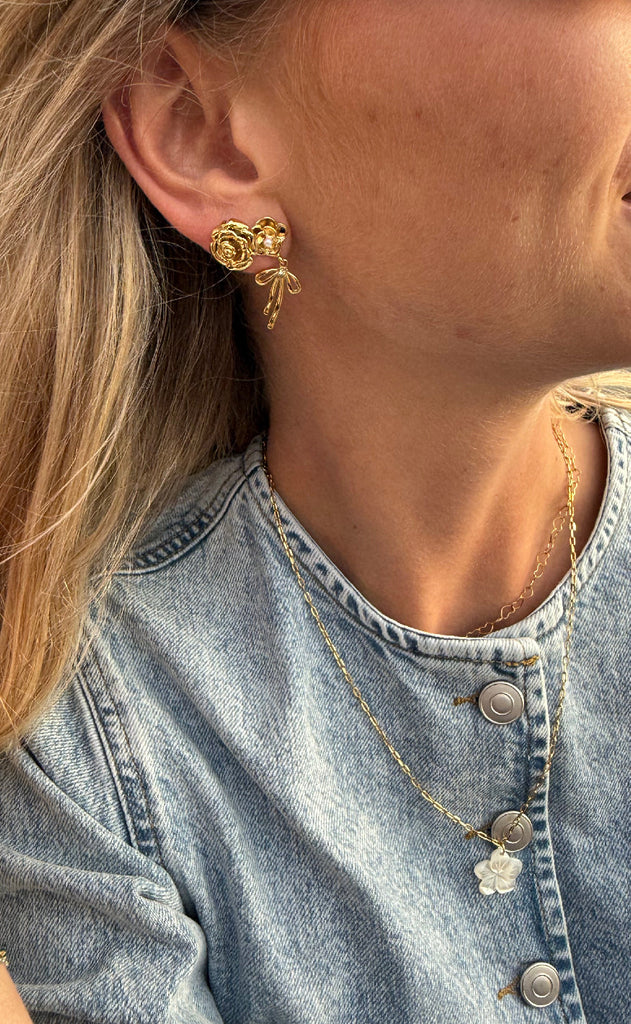 Smykkeli Copenhagen Øreringe - Small Rose - Gold Colour