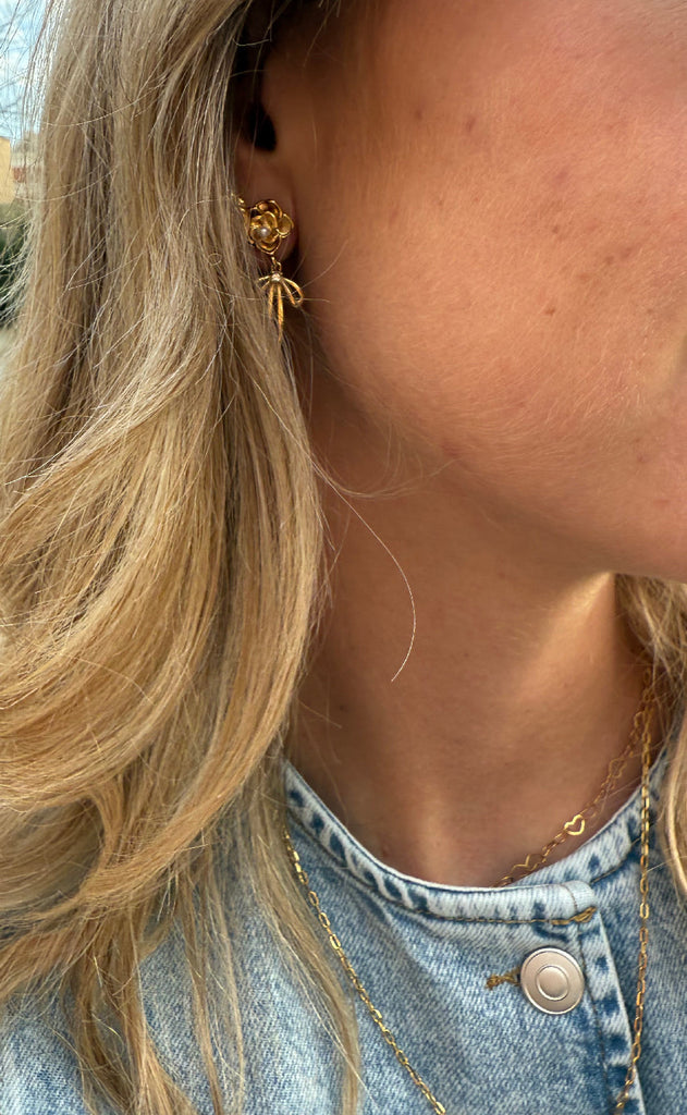 Smykkeli Copenhagen Øreringe - Small Rose - Gold Colour