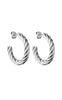 Smykkeli Copenhagen Øreringe - Taiwan Twisted Hoops - Silver Colour