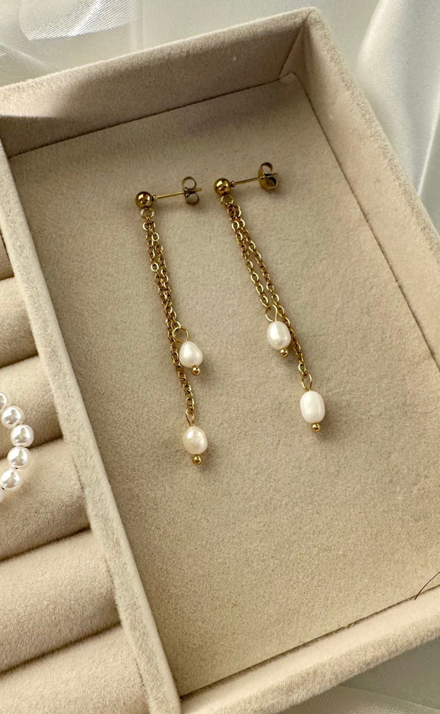 Smykkeli Copenhagen Øreringe - Toledo - Gold Colour w. Pearl
