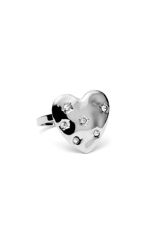 Smykkeli Copenhagen Ring - Chunky Heart - Silver Colour