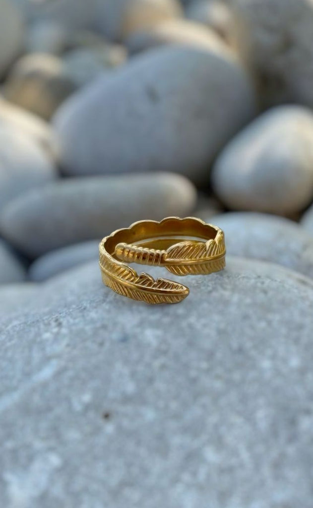 Smykkeli Copenhagen Ring - Leaf - Gold Colour