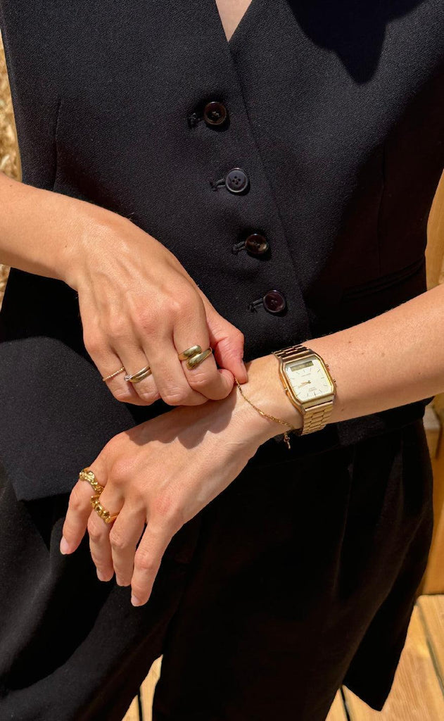 Smykkeli Copenhagen Ring - Helena Hammered - Golden