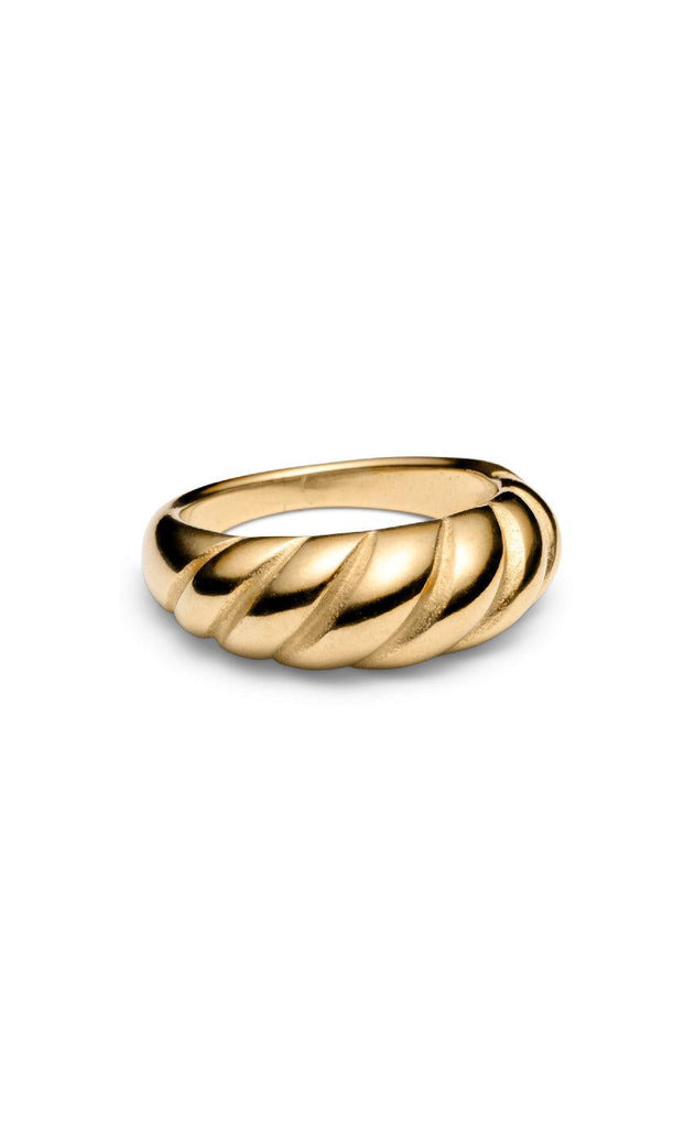 Smykkeli Copenhagen Ring - Twisted Crossaint Large - Golden Colour